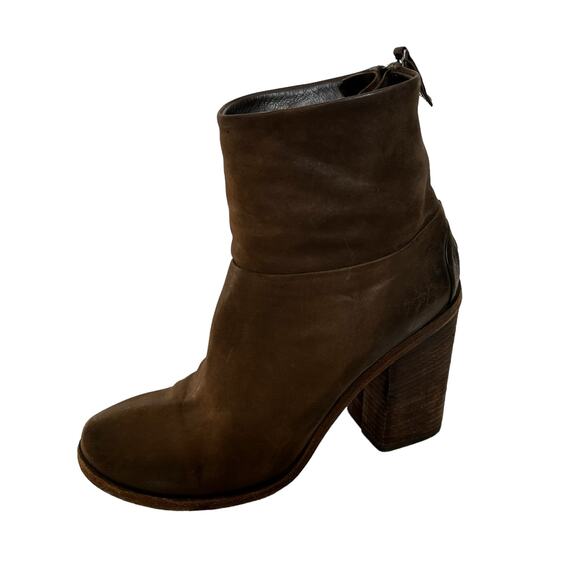 Marsèll Chocolate Brown Bolla Glove Leather Block Heel Ankle Bootie 9.5/39.5 - Picture 8 of 14